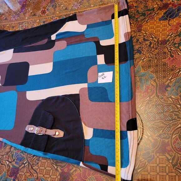 Sweater Tunic Long Sleeve Geometric Print Cowl Neck- Size 42 NWOT - Picture 7 of 9